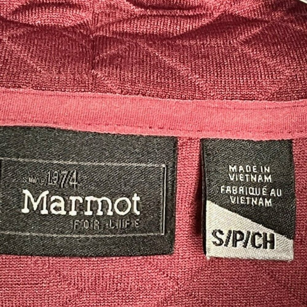 Marmot Annie Quilted Cowl Neck Kangaroo Pocket Pullover - Heathered Maroon - S - Picture 10 of 10